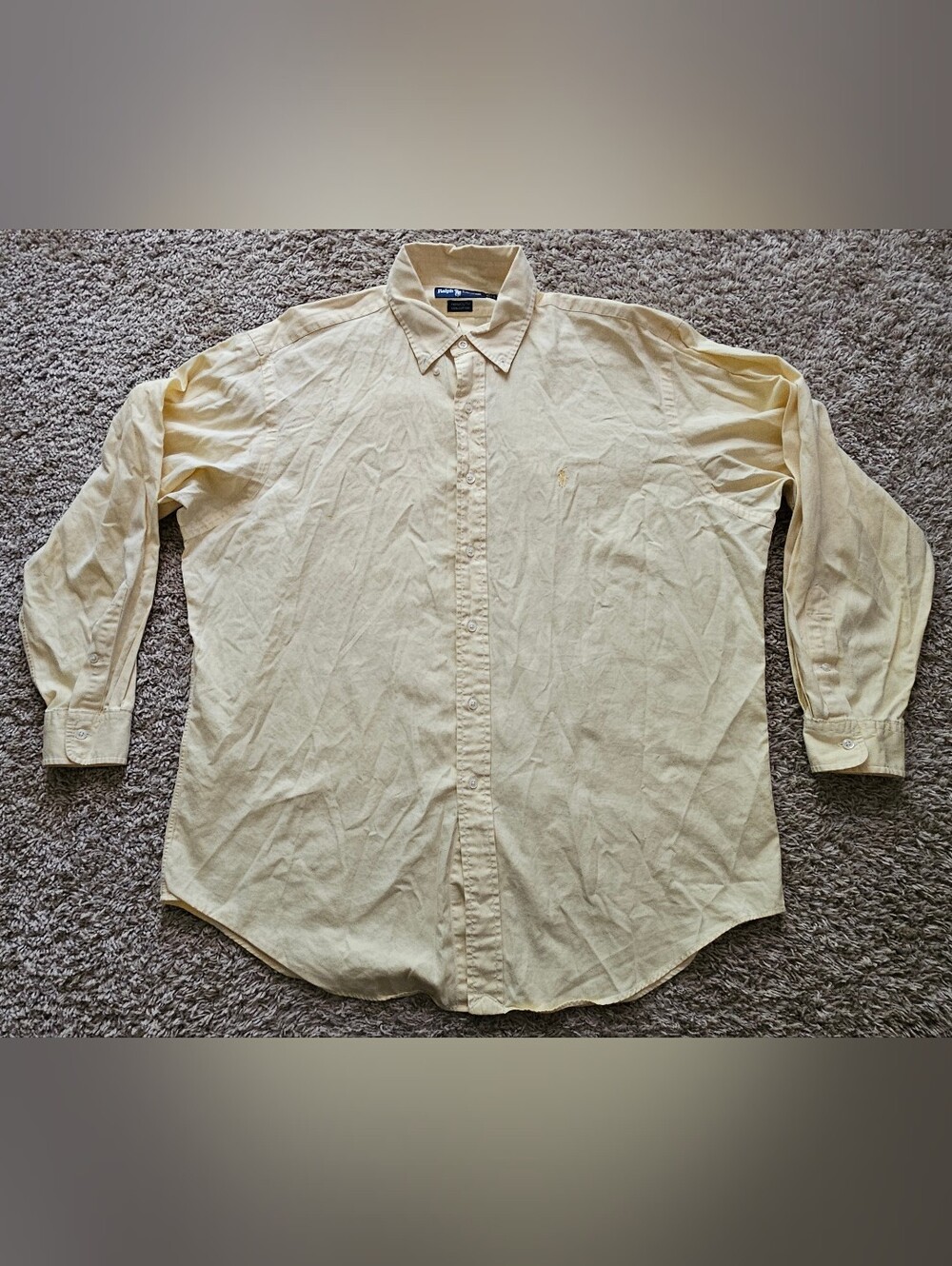 Polo by Ralph Lauren Men's Yarmouth Button Down Shirt Yellow Size 17 34/35